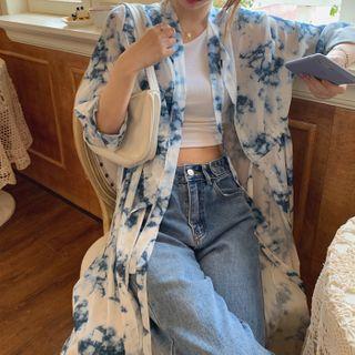 Tie-dyed Long-sleeve Dress As Shown In Figure - One Size