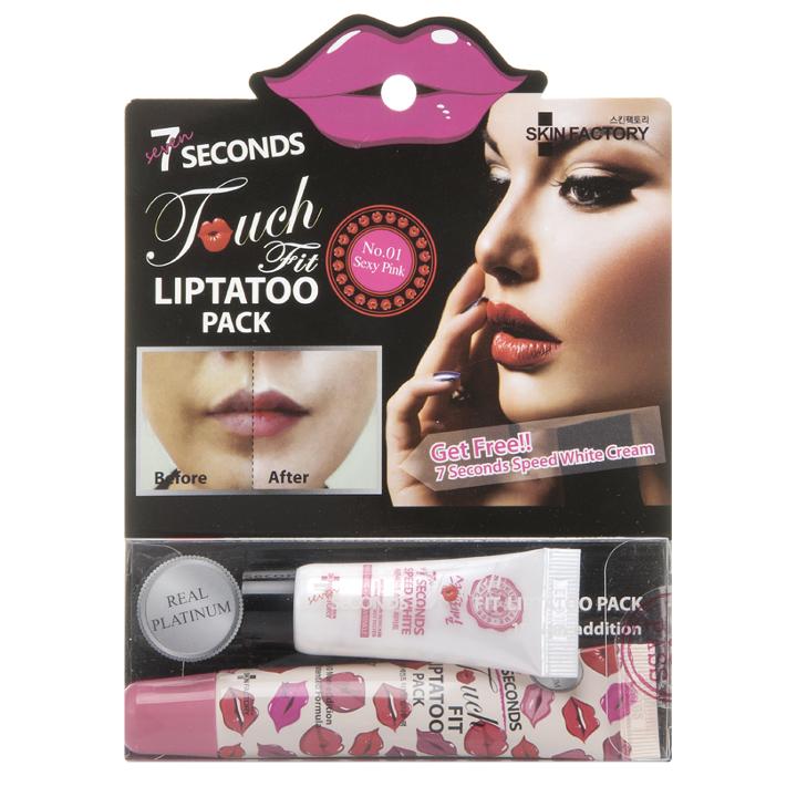 Skin Factory - Liptatoo Pack: White Cream + Lip Tatoo (#01 Sexy Pink) 2 Pcs