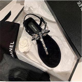 Rhinestone Chunky Heel Sandals (various Designs)