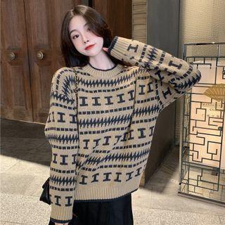 Pattern Sweater Light Khaki - One Size