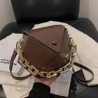 Faux Leather Geometric Crossbody Bag