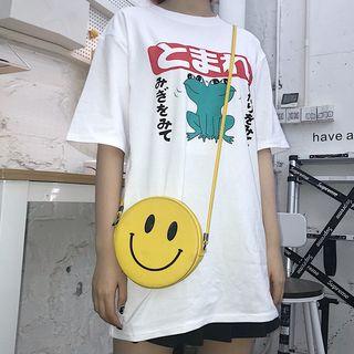 Short-sleeve Frog Print T-shirt