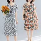 Print Short-sleeve Medium Maxi Dress