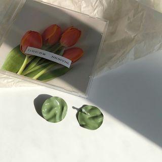 Alloy Disc Earring 1 Pair - Stud Earrings - One Size