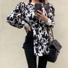 Splash Print Blouse Black & White - One Size