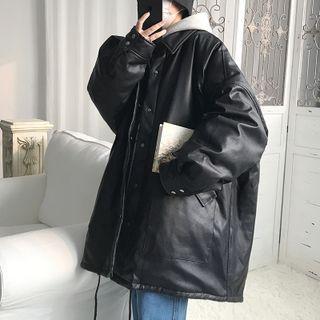 Faux-leather Padded Coat