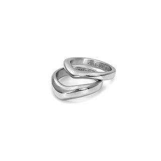 Set Of 2: Couple-matching Titanium Steel Ring