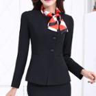 Buttoned Blazer / Mini Pencil Skirt / Dress Pants