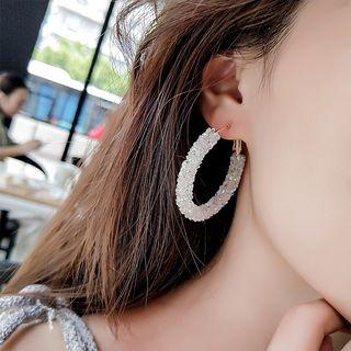 Faux Crystal Hoop Earring