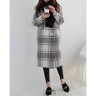 Plaid Wool Blend Double-breasted Coat