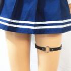 Alloy Hoop Faux Leather Garter