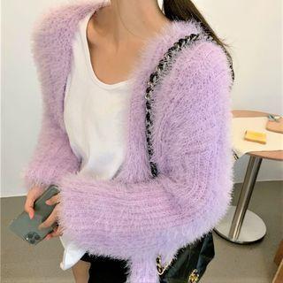 Fluffy Open Front Cardigan