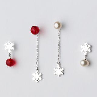Snowflake Asymmetric Drop Earring