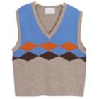Patterned Knit Vest As Shown In Figure - One Size