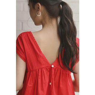 Button-back Empire Blouse