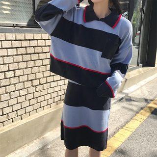 Set: Stripe Sweater + Knit Dress