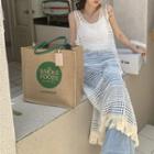 Set: Sleeveless Lace Midi Dress + Crop Tank Top Set Of 2 - Dress & Tank Top - Off-white - One Size
