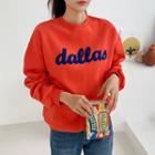 Letter Patch Napped Sweatshirt