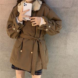 Shearling Neck Padded Coat