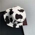 Milk Cow Print Bucket Hat 1pc - Black & White - One Size