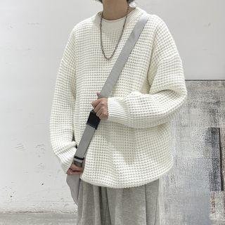 Long-sleeve Quilted Sweater