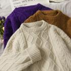 Crewneck Striped Plain Sweater
