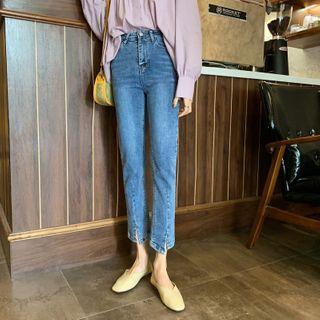 Slit High-waist Jeans
