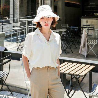 Turn-up Elbow-sleeve Shirt