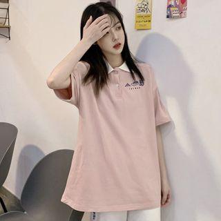 Short-sleeve Chinese Character Polo Shirt