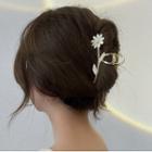 Flower Alloy Hair Clamp A3769 - Gold - One Size