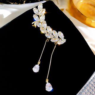 Rhinestone Ear Cuff 1 Pc - Silver Needle - As Shown In Figure - One Size