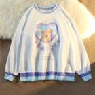 Loose Fit Long-sleeve Bear Print Sweatshirt