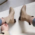 Chunky Wooden-heel Ankle Boots