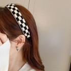Checker Print Headband Checker - Black & White - One Size