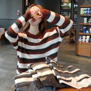 Striped Loose-fit Sweater - 4 Colors