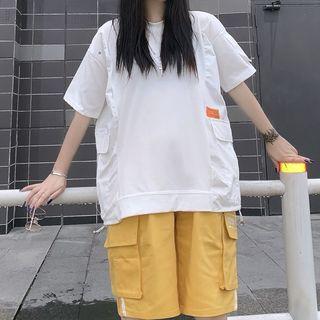 Short-sleeve Top / Shorts / Set: Short-sleeve Top + Side Pocket Shorts