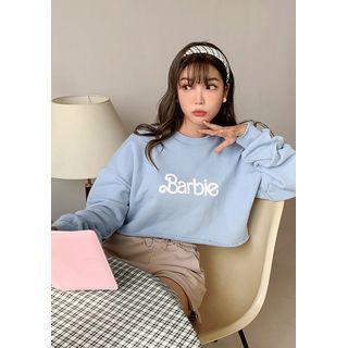 Barbie Diary Lettered Crop Sweatshirt
