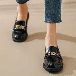 Checker Print Strap Loafers