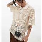 Short-sleeve Perforated Polo Shirt
