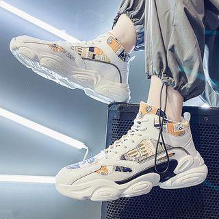 Print Panel High-top Chunky Sneakers (various Designs)