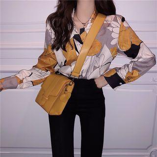 Long Sleeve Floral Printed Blouse
