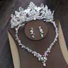 Wedding Faux Crystal Tiara / Necklace / Dangle Earring