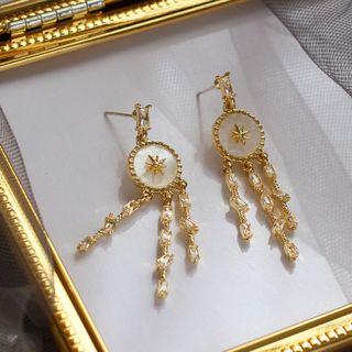 Shell Faux Pearl Fringed Earring As Shown In Figure - One Size