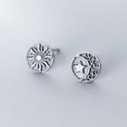 Non-matching 925 Sterling Silver Moon & Star Earring 1 Pair - S925 Silver - As Shown In Figure - One Size