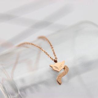 Fox Pendant Necklace Rose Gold - One Size