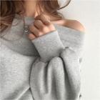 Off-shoulder Cotton Sweatshirt