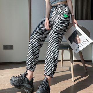 Checkered Harem Cropped Pants