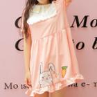 Rabbit Print Short-sleeve A-line Dress