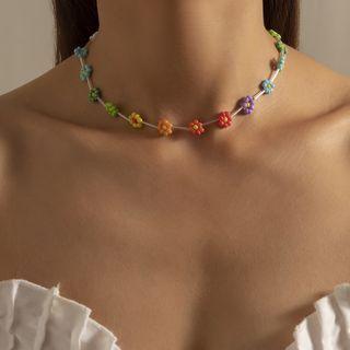 Flowers Beads Choker Multicolor - One Size