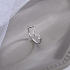 925 Sterling Wavy Open Ring Rs383 - Silver - One Size